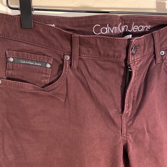 Calvin Klein Maroon Skinny Ankle Pants Size 30 - Picture 5 of 9